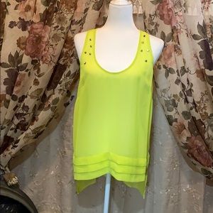 Sz L Sheer Sleeveless Top